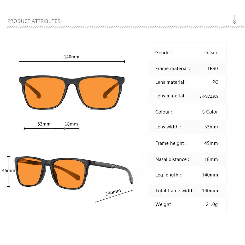 Cross-border Wild 2309 orange anti-blue light UV glasses full rim frame CR39 lenses street style