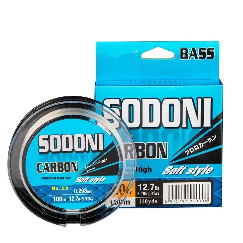 SODONI soft carbon fishing line spool in 50-metre pack on a fishing reel