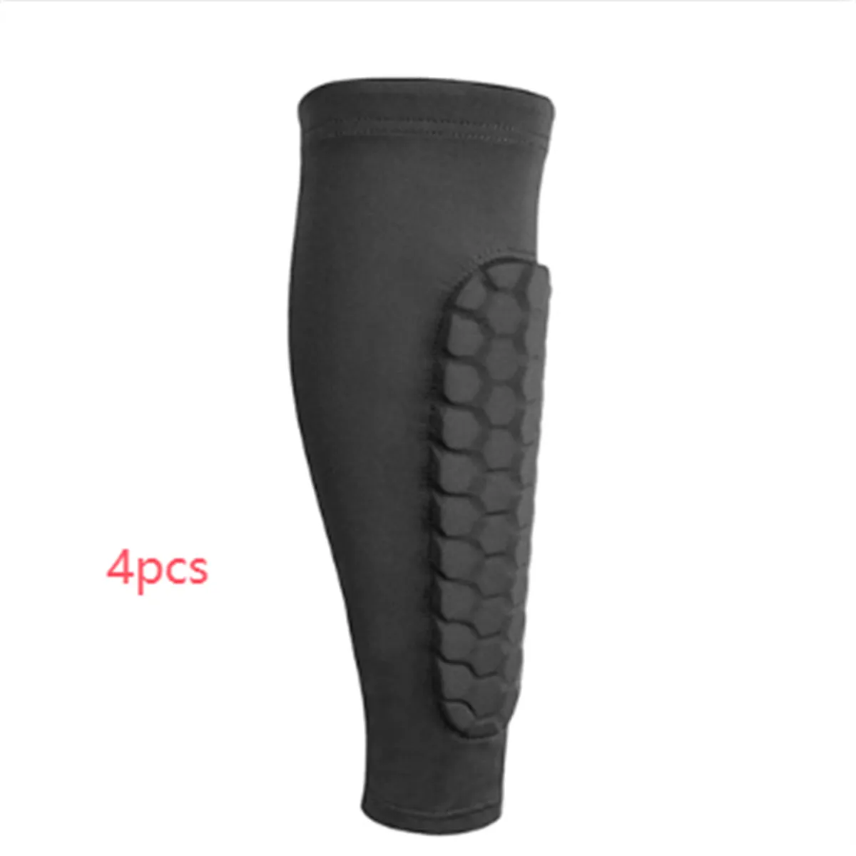 Men's honeycomb shank protection foot sock in black with anti-collision non-slip calf support