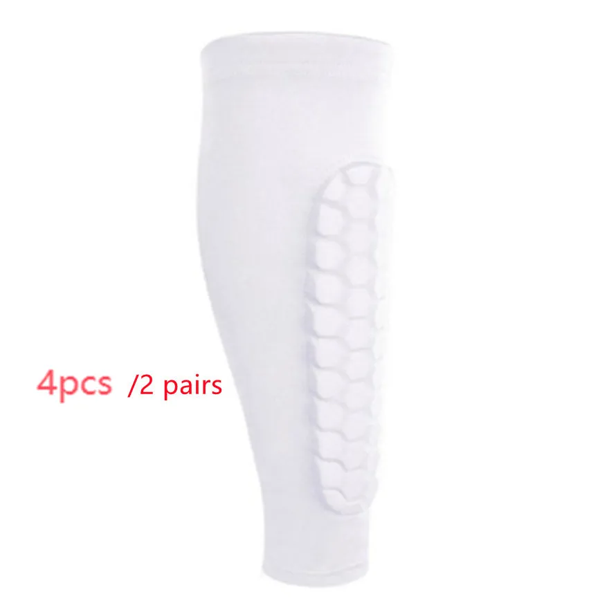 Men's honeycomb shank protection foot sock in black with anti-collision non-slip calf support
