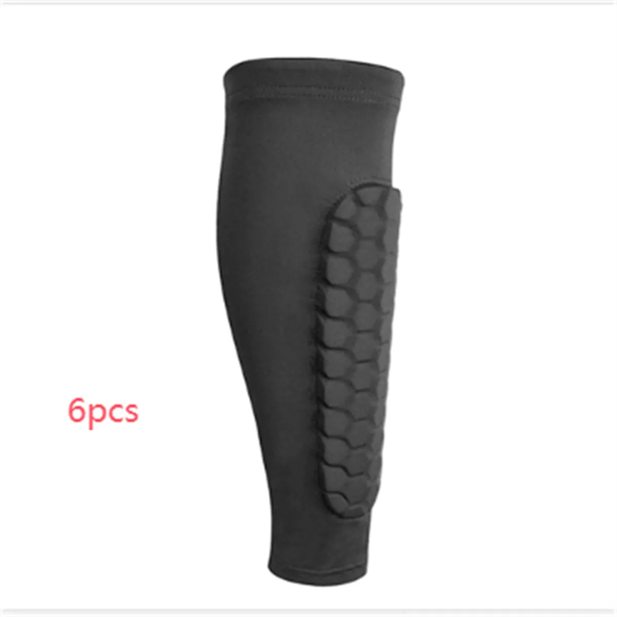 Men's honeycomb shank protection foot sock in black with anti-collision non-slip calf support