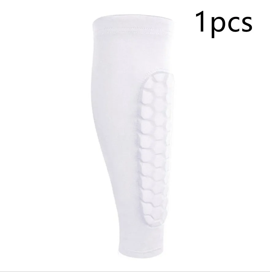 Men's honeycomb shank protection foot sock in black with anti-collision non-slip calf support