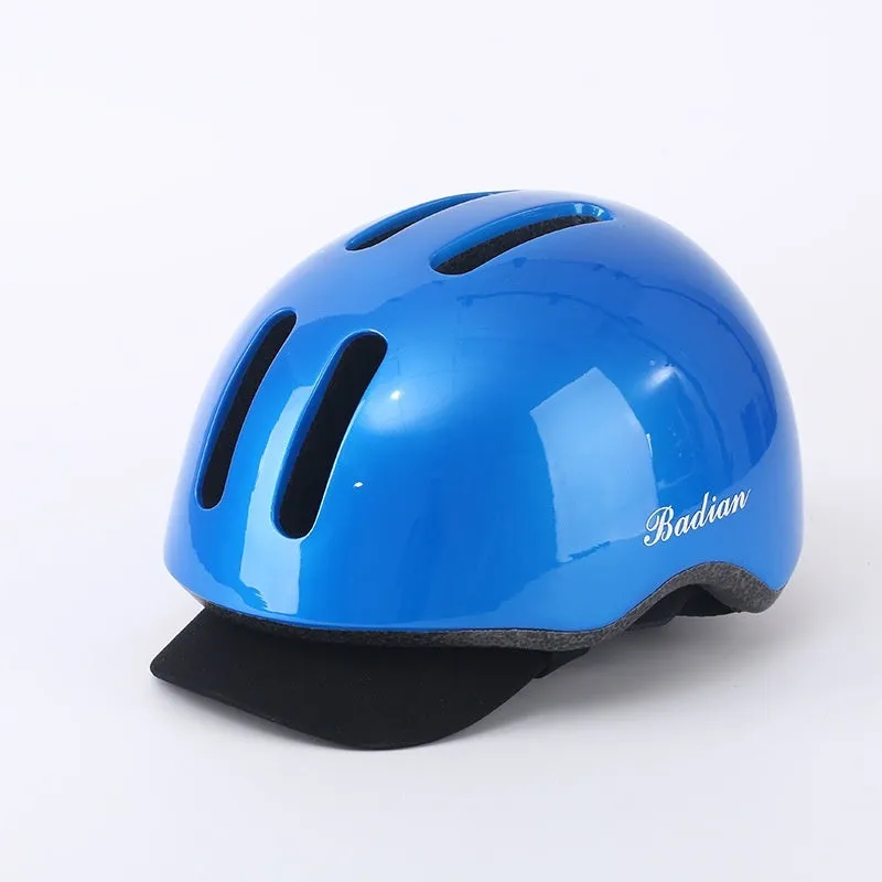 Adult PC EPS cycling helmet in L size 58-61cm on white background, side view showing adjustable fit system and four colour options