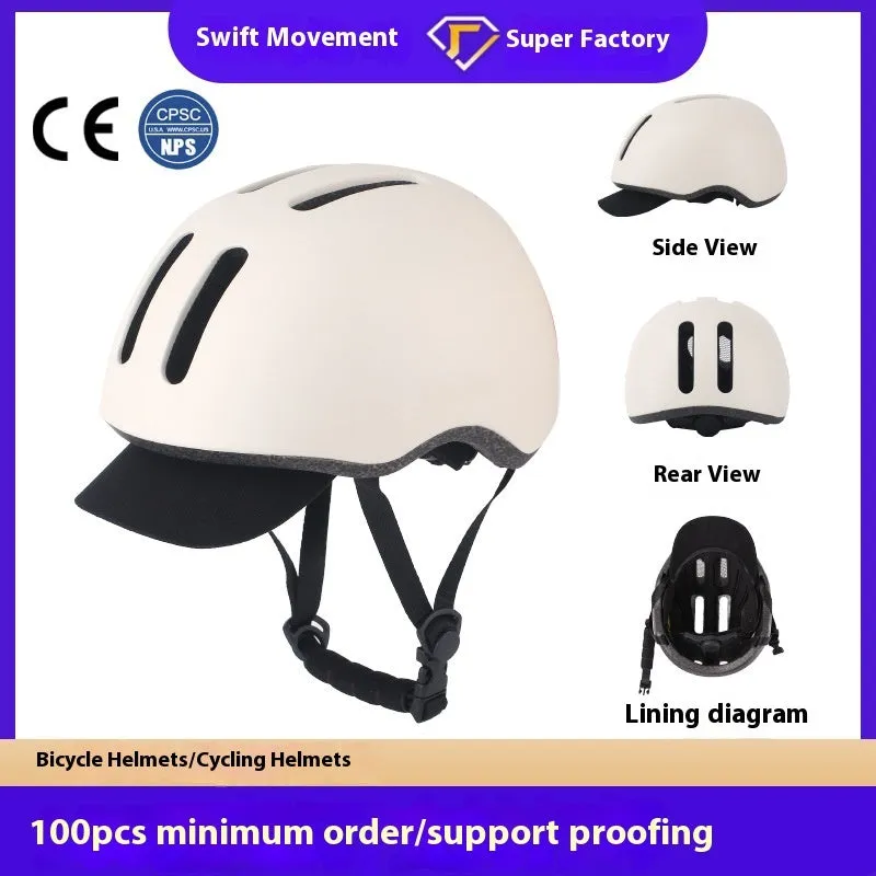 Adult PC EPS cycling helmet in L size 58-61cm on white background, side view showing adjustable fit system and four colour options