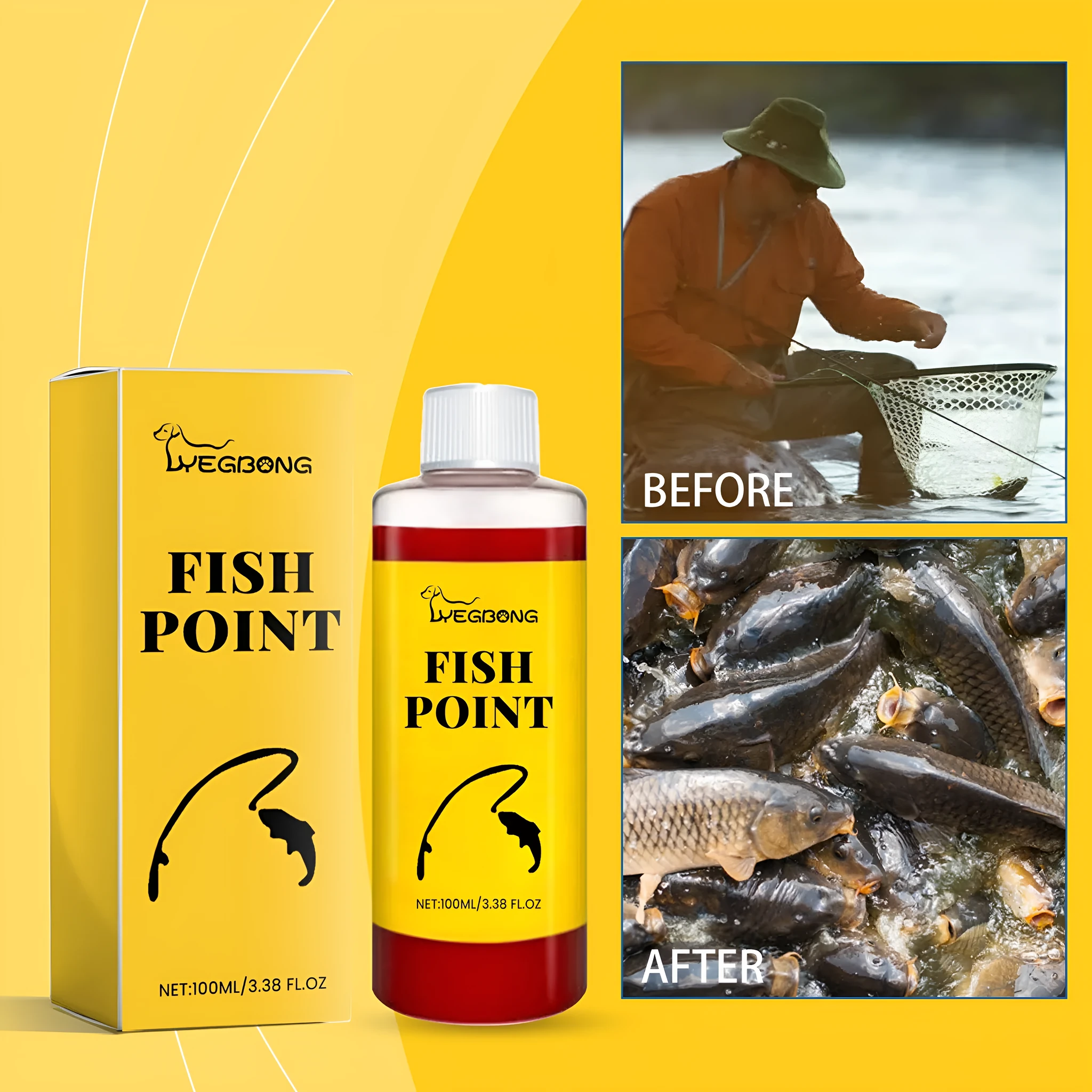 Red worm bait feed nutrient 100ml fish attractant bottle with red worm extract and fish oil ingredients