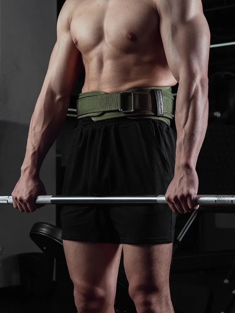 Men's squat pull weight-bearing belt in Army Green, ethylene foam, sizes S M L