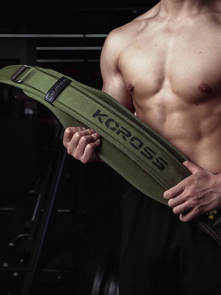 Men's squat pull weight-bearing belt in Army Green, ethylene foam, sizes S M L