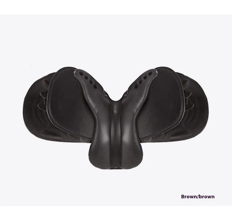 Cowhide equestrian saddle 17 inch black saddle for obstacle riding and general use