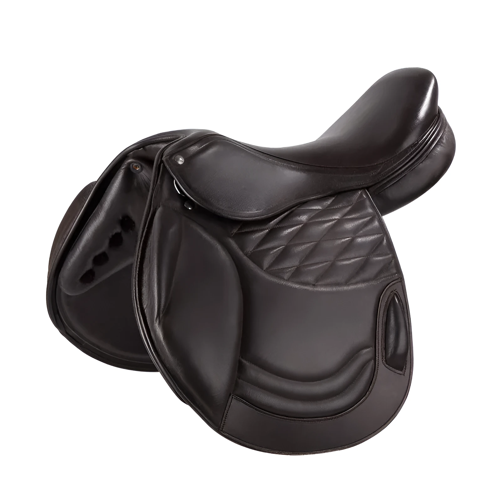 Cowhide equestrian saddle 17 inch black saddle for obstacle riding and general use