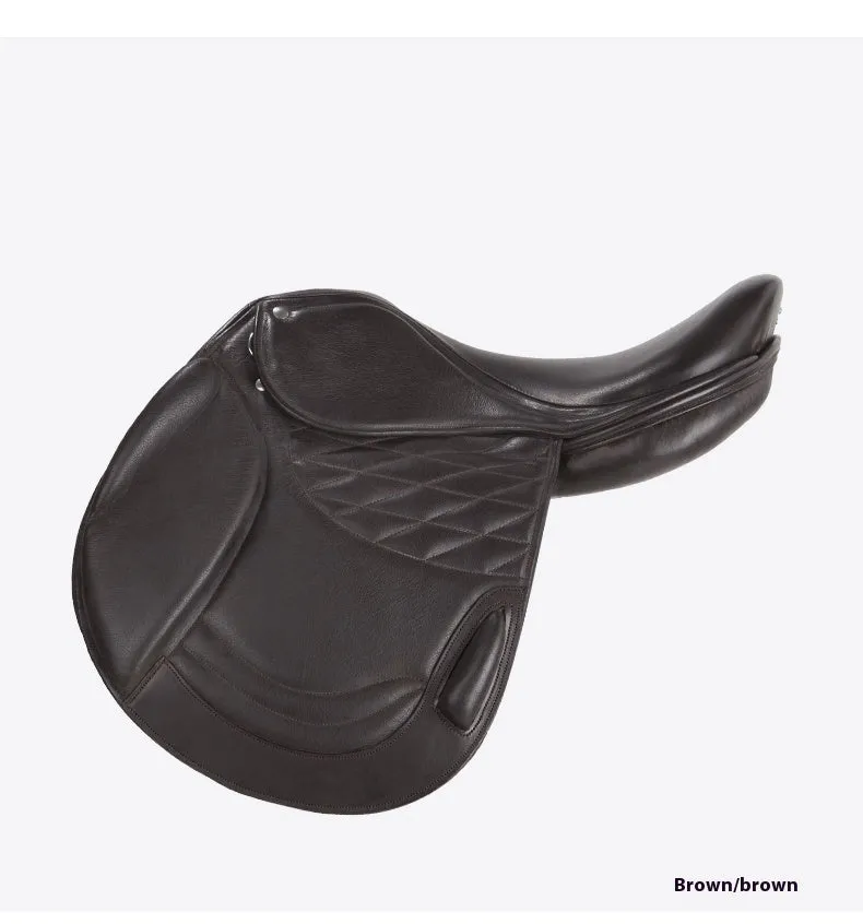 Cowhide equestrian saddle 17 inch black saddle for obstacle riding and general use