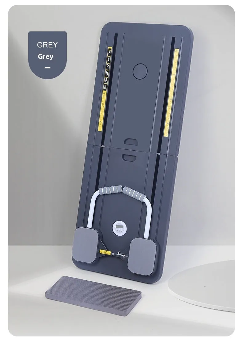 Multi-functional supine board in gray for home abdominal exercise, 410mm x 1060mm x 70mm