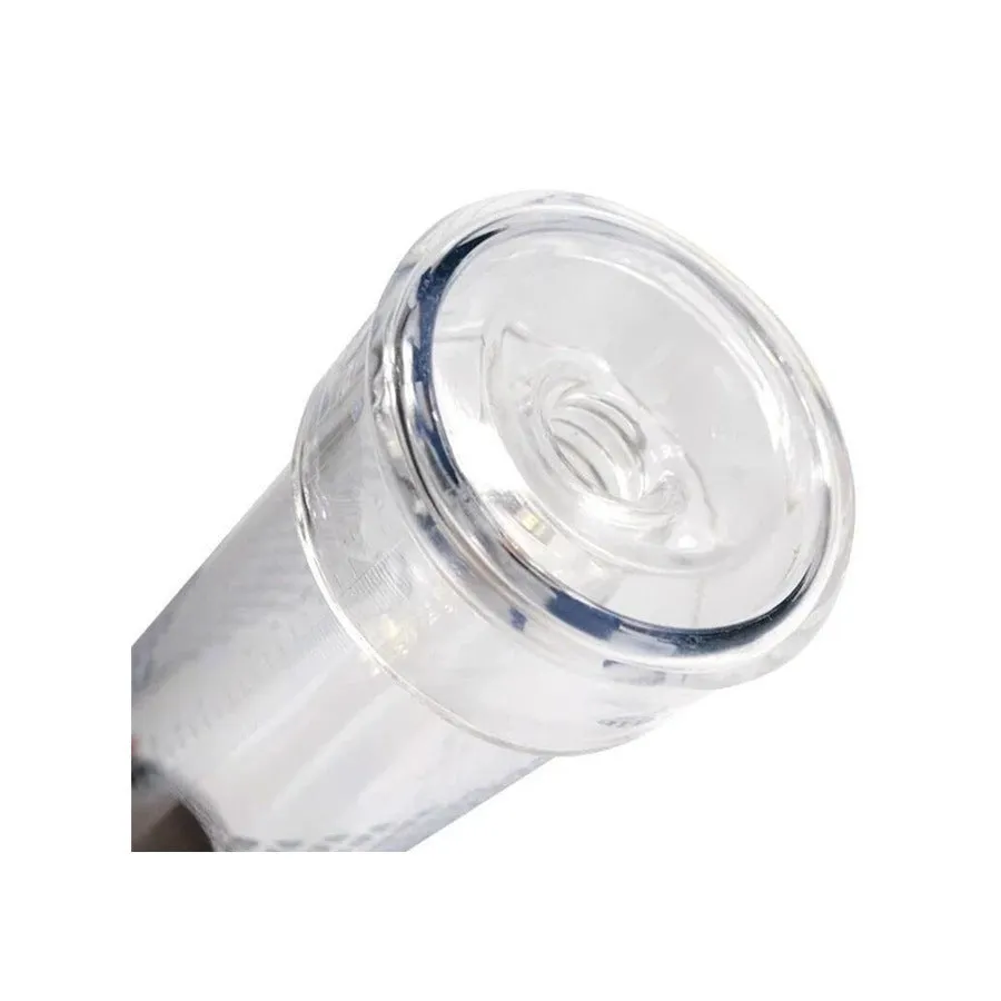 Silicone case for bottle mouth vacuum negative pressure exerciser fitting 6 to 75cm openings in black and transparent colours