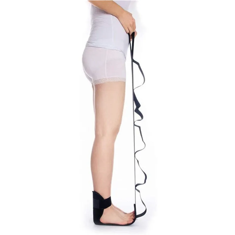 Polyester cotton rehabilitation yoga stretch strap in black and blue colours