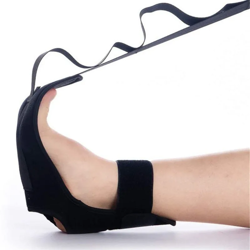 Polyester cotton rehabilitation yoga stretch strap in black and blue colours