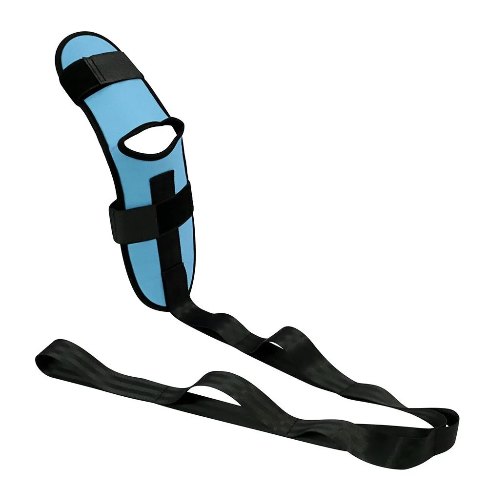 Polyester cotton rehabilitation yoga stretch strap in black and blue colours