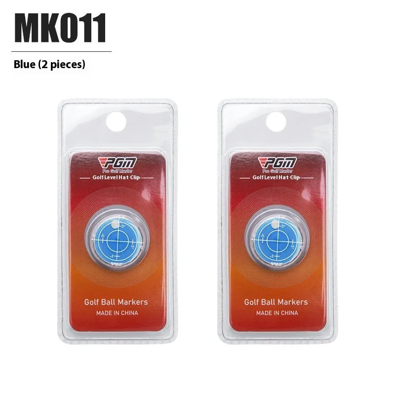 Golf hat clip ballmarker test balance tool plastic non-rust red and blue options 25mm diameter