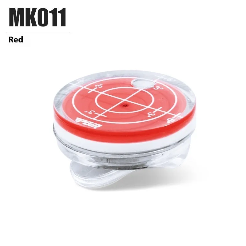 Golf hat clip ballmarker test balance tool plastic non-rust red and blue options 25mm diameter
