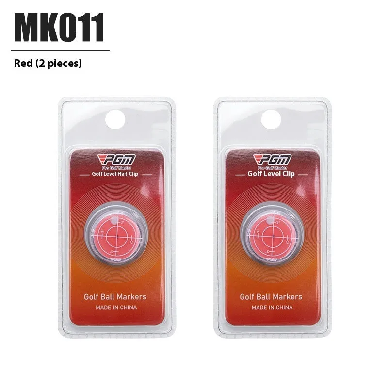 Golf hat clip ballmarker test balance tool plastic non-rust red and blue options 25mm diameter