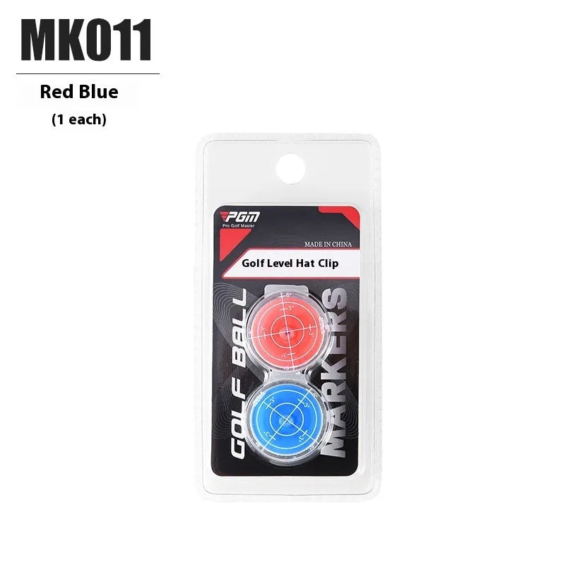Golf hat clip ballmarker test balance tool plastic non-rust red and blue options 25mm diameter