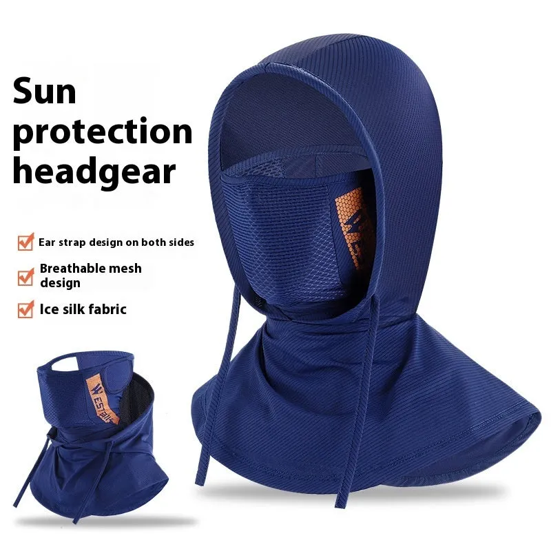 Black Ice Silk bicycle hood cycling mask with sun protection, free size, unisex