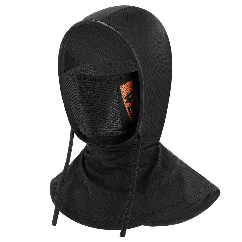 Black Ice Silk bicycle hood cycling mask with sun protection, free size, unisex