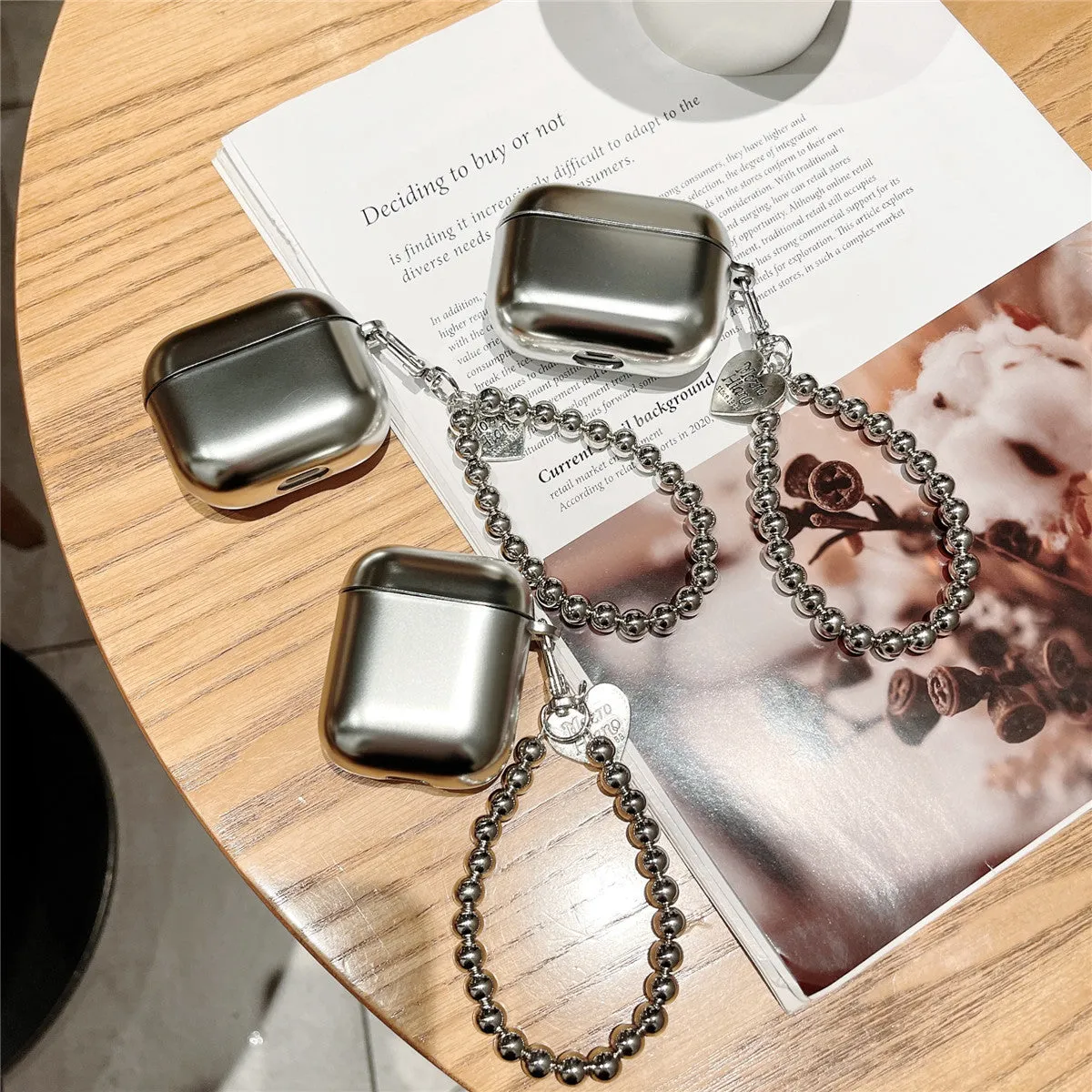 Matte plating TPU protective case for AirPods with universal fit and integrated carrying bracelet