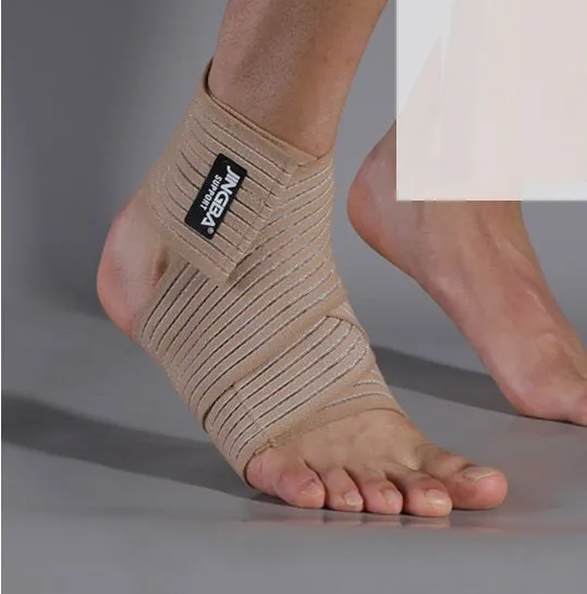 Adjustable black sports bandage ankle support for running and basketball