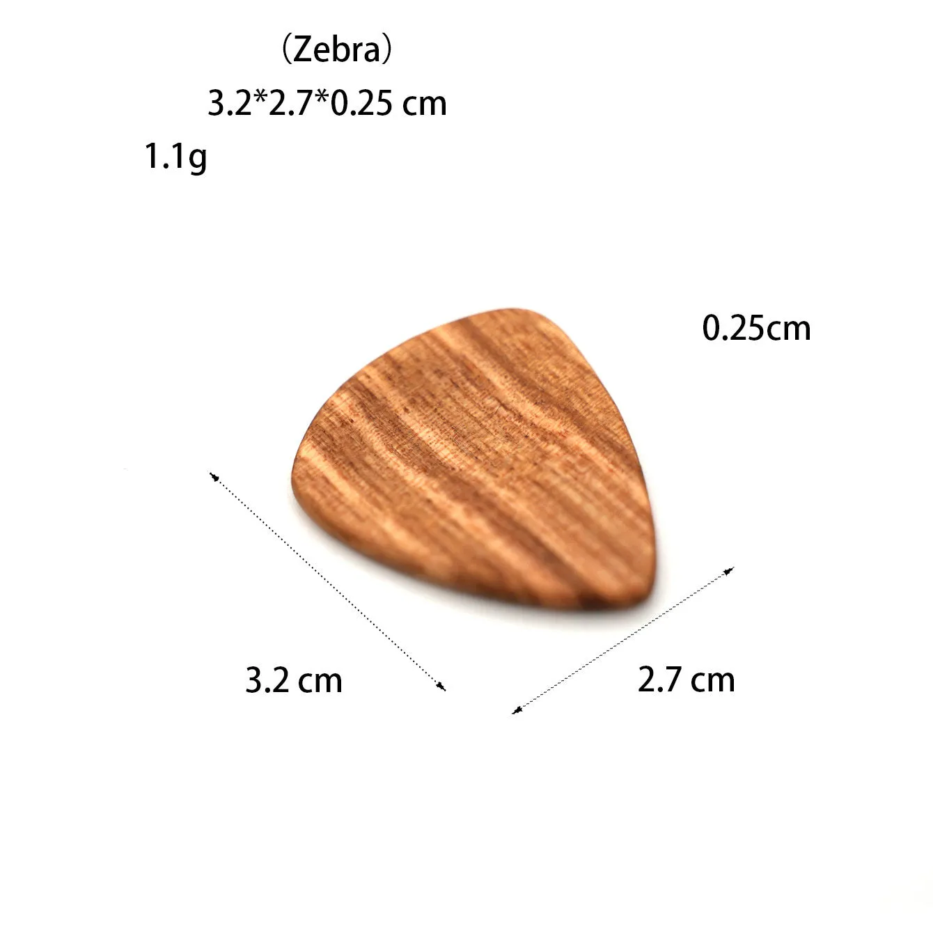 Wooden guitar pick box storage container made from Sapele wood with a brown finish