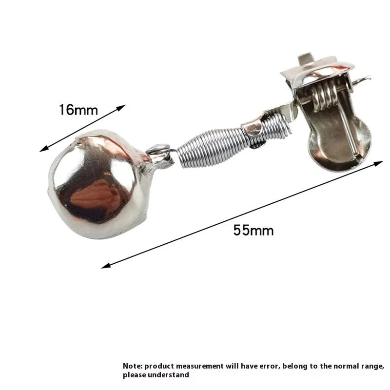 Rivet Fishing Gear metal bell alarm bite indicator for fishing rod tip, single and double rivet options, 55 x 16mm and 50 x 32mm