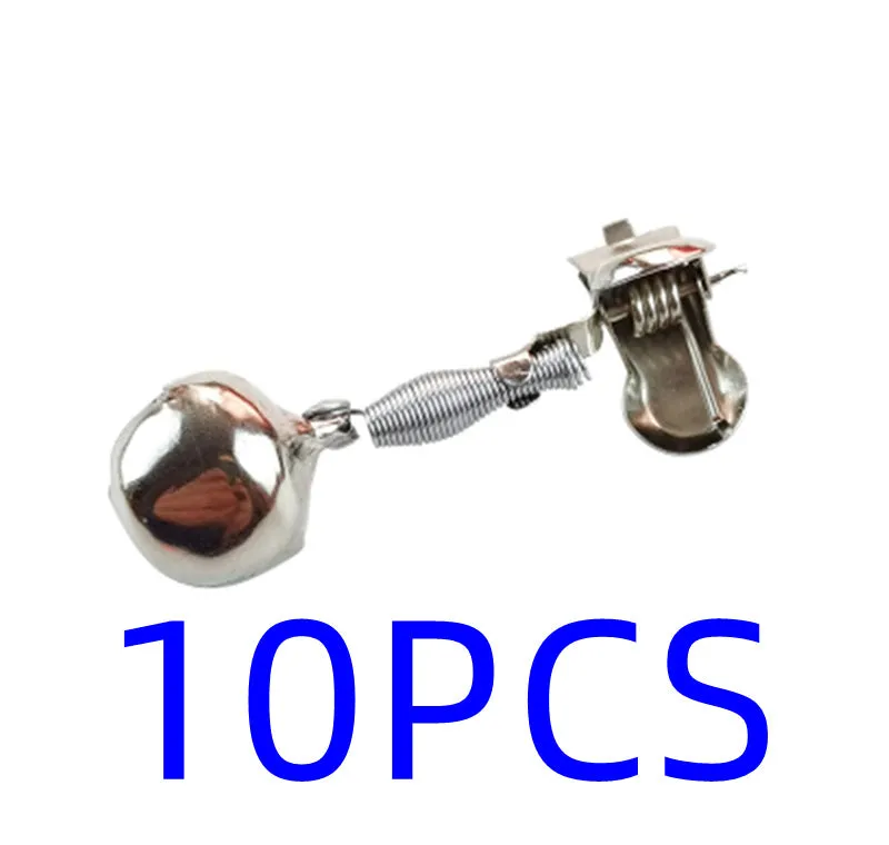 Rivet Fishing Gear metal bell alarm bite indicator for fishing rod tip, single and double rivet options, 55 x 16mm and 50 x 32mm