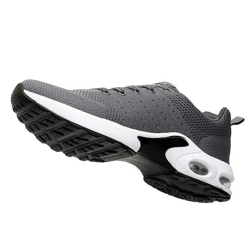 Korean fashion campus style couple running shoes in black, round toe wedge heel, artificial PU upper, slip-on design