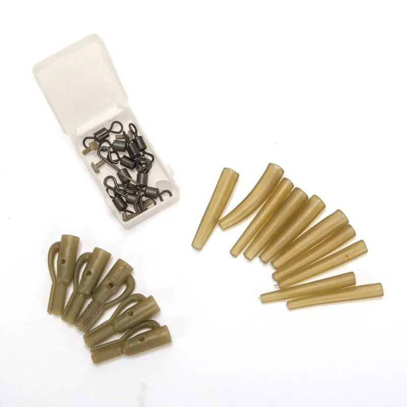 European carp fishing accessory set with 30 pieces including anti-winding tubes and threaded hoses