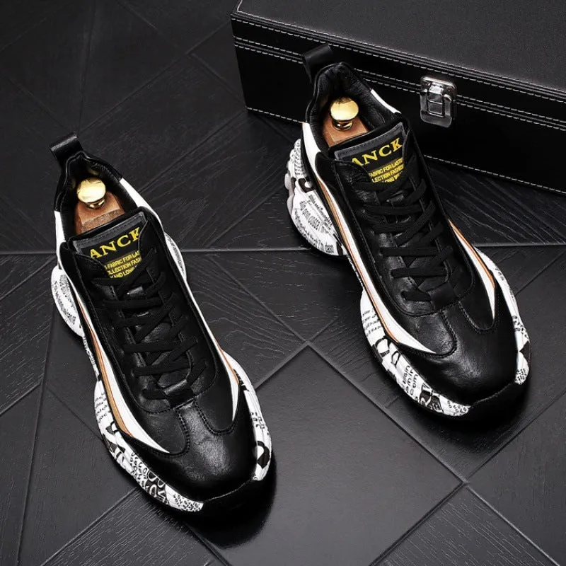 Pair of casual men's high-top sneakers in microfiber, black colour with colour-matched detailing