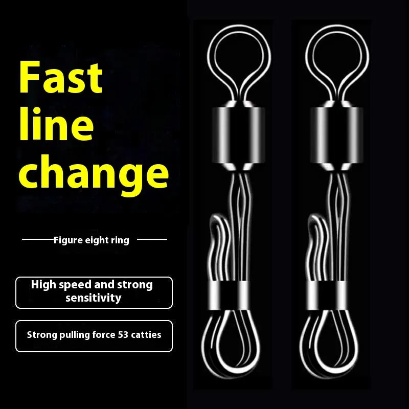 Brass fishing barrel swivel with quick release 8-word ring for fast line changes