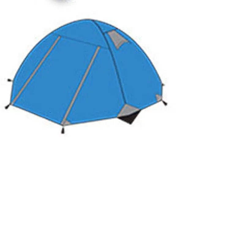 Triple double aluminium pole camping tent in orange for 3-4 people with two doors outdoors
