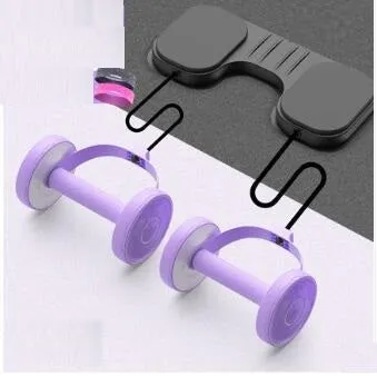 Abdominal ring fitness equipment with non-slip foam handles and anti-rust steel beam in girl pink