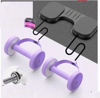 Abdominal ring fitness equipment with non-slip foam handles and anti-rust steel beam in girl pink