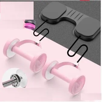 Abdominal ring fitness equipment with non-slip foam handles and anti-rust steel beam in girl pink