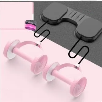 Abdominal ring fitness equipment with non-slip foam handles and anti-rust steel beam in girl pink
