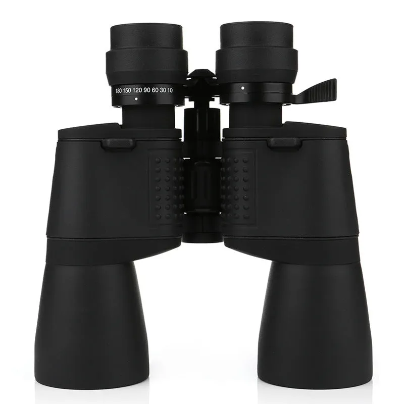 Black high-definition binocular telescope with 10-60x zoom and 60mm objective lens low light night vision