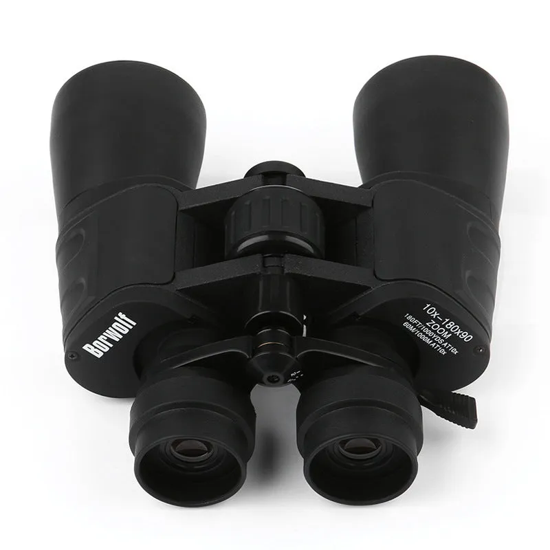 Black high-definition binocular telescope with 10-60x zoom and 60mm objective lens low light night vision
