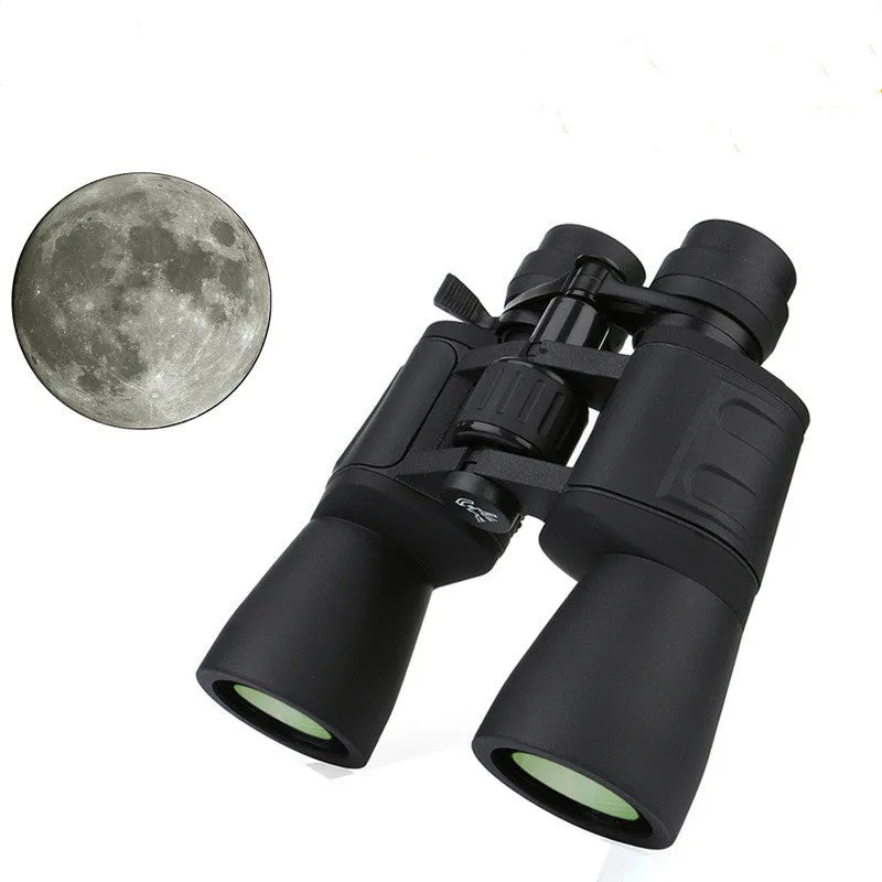 Black high-definition binocular telescope with 10-60x zoom and 60mm objective lens low light night vision