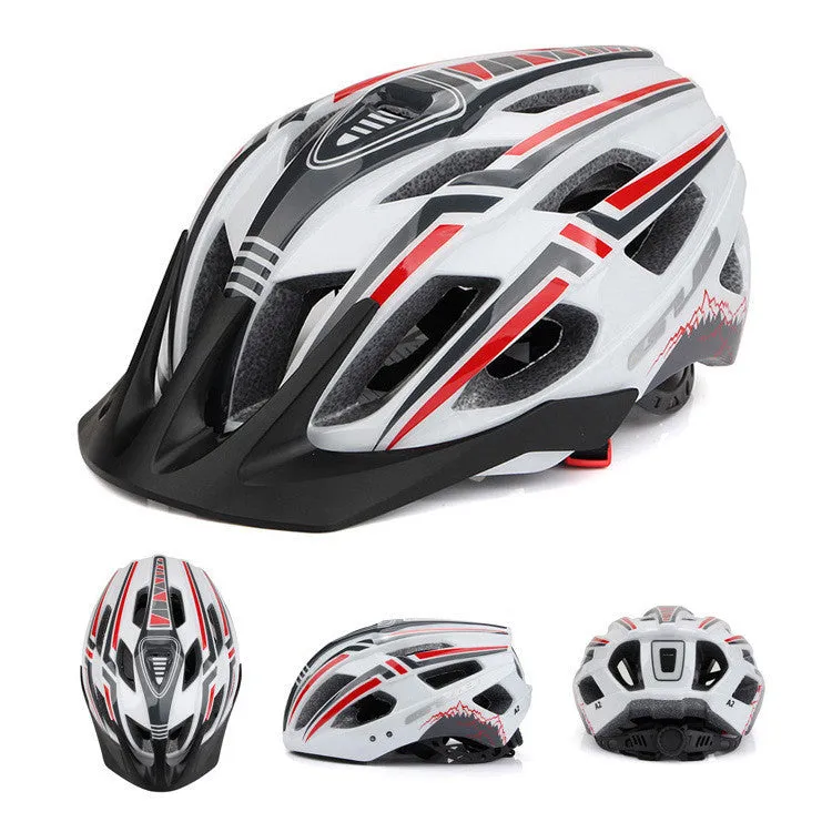 Bright titanium cycling helmet with integrated USB rechargeable taillight and 19 ventilation holes on side view
