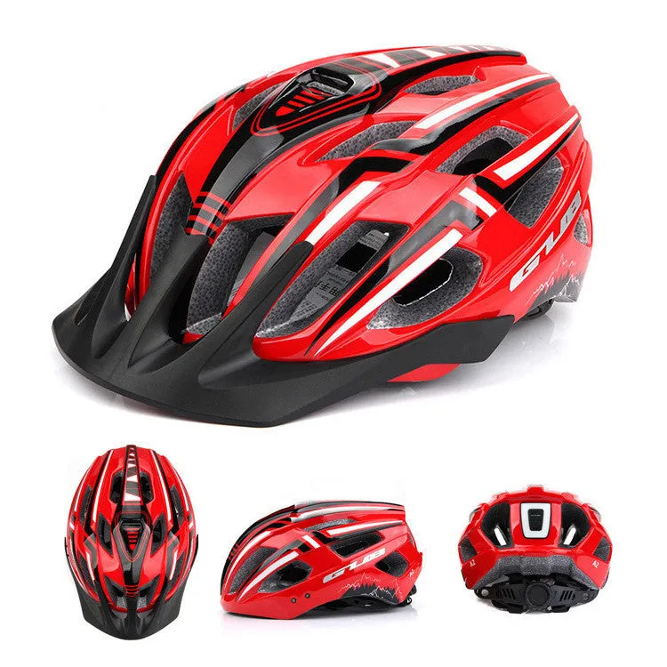 Bright titanium cycling helmet with integrated USB rechargeable taillight and 19 ventilation holes on side view