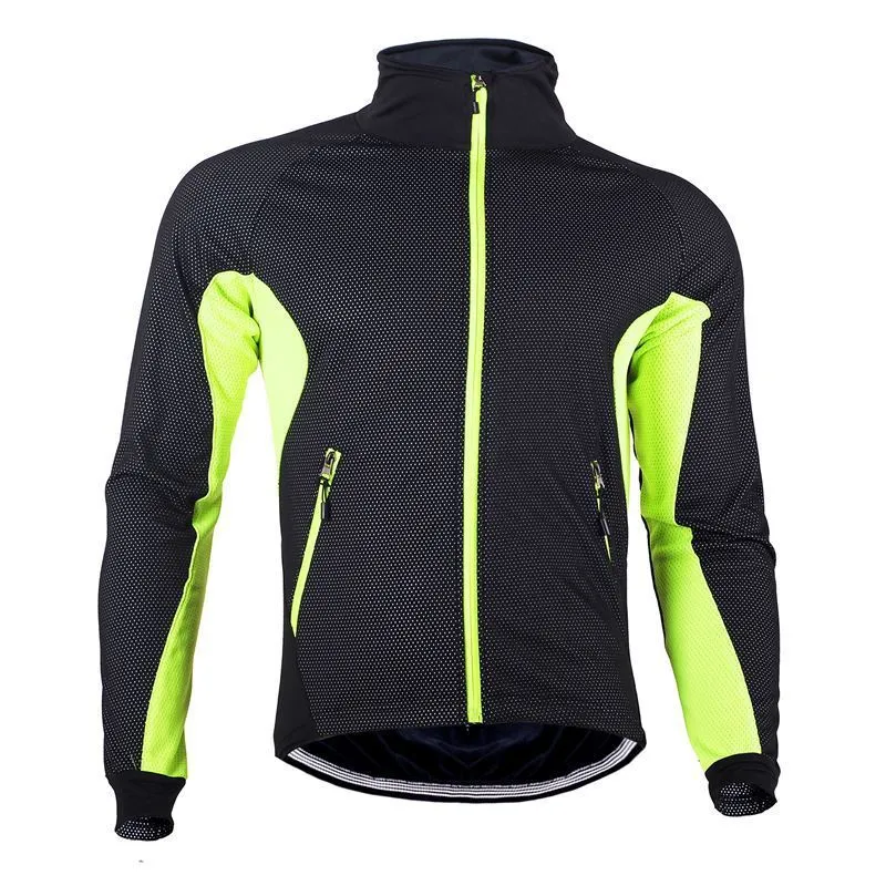 NUCKILY cycling fleece jacket in red with windproof fabric and mesh panels, size L