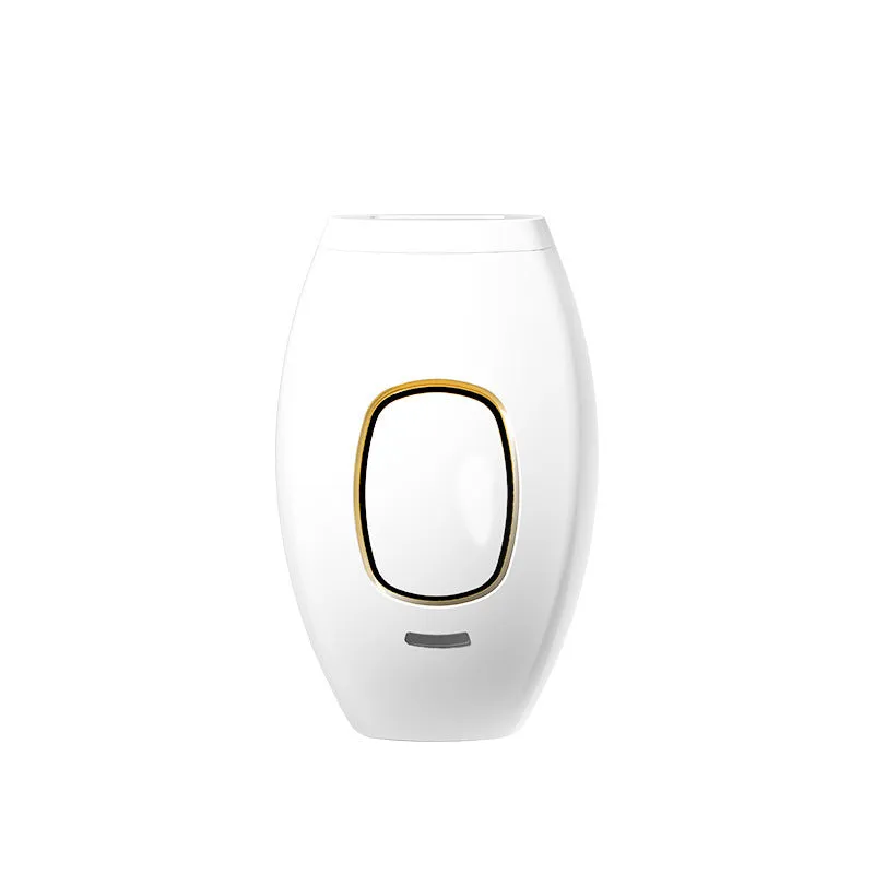 Whole body laser hair removal instrument in white with charger and manual on a colour box