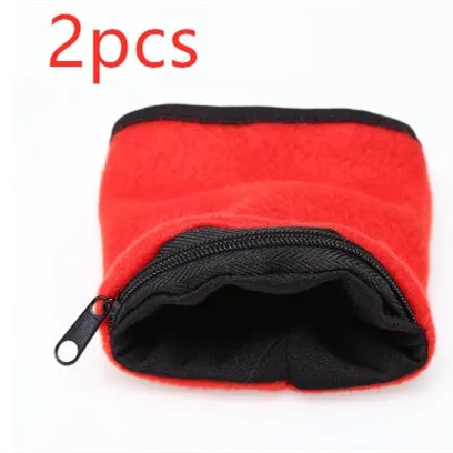 Sport phone arm bag wristband pocket in black with phone inserted, 10x12cm size