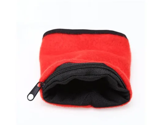 Sport phone arm bag wristband pocket in black with phone inserted, 10x12cm size