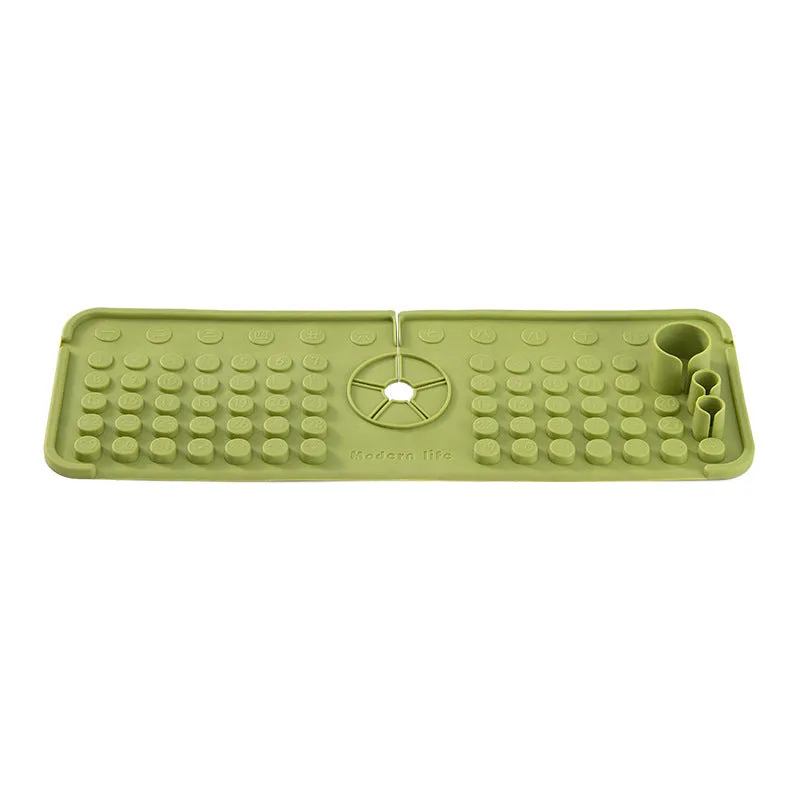 Cream colour silicone faucet water draining pad 42x14x3.5cm TPR Nordic kitchen gadget next to sink