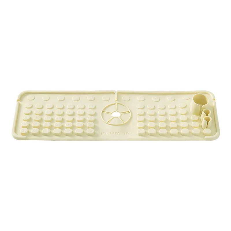 Cream colour silicone faucet water draining pad 42x14x3.5cm TPR Nordic kitchen gadget next to sink